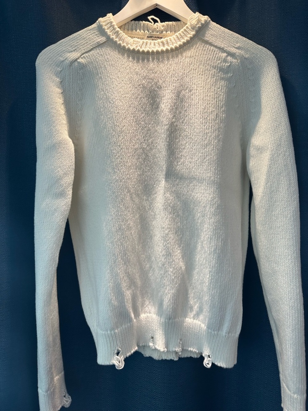 Saint Laurent Cream Crewneck Knit Sweater - Picture 2 of 5